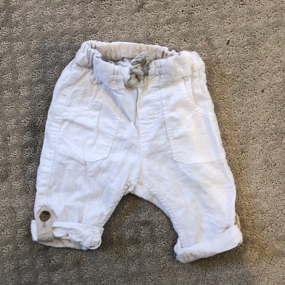 baby boy white linen pants